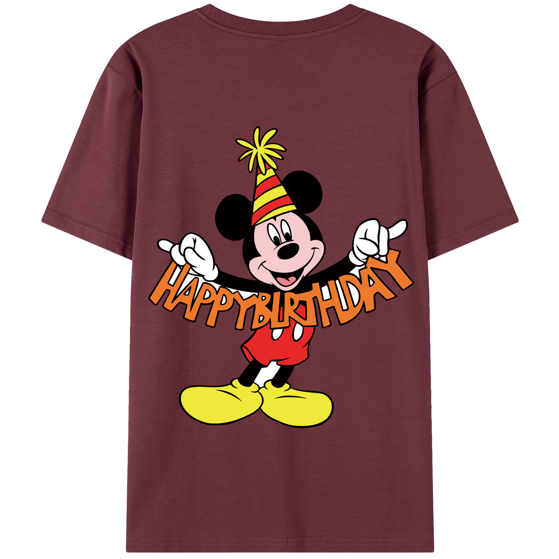 （画像用） ミッキーマウス Mickey Mouse 綿100％半袖Tシャツ（背面プリント）